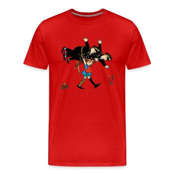Pippi Longstocking Pippi And The Police - Men's Premium Organic T-Shirt - red - Front - Damien (186cm)