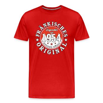 70. Geburtstag Fränkisches Original geboren 1954 - Männer Premium Bio T-Shirt - Rot - Vorne - Damien (186cm)