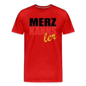 Merz kanns - Kanzler - Kanzlerkandidat - Männer Premium Bio T-Shirt - Rot - Vorne - Damien (186cm)