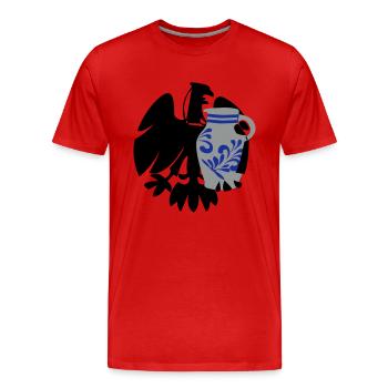 Adler & Bembel - Männer Premium Bio T-Shirt - Rot - Vorne - Damien (186cm)