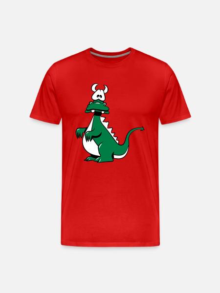 Drachen witzig - Männer Premium Bio T-Shirt - Rot