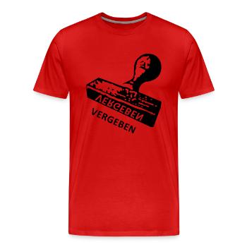 Vergeben - Stempel - Männer Premium Bio T-Shirt - Rot - Vorne - Damien (186cm)