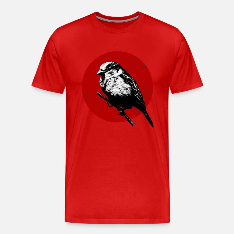 Sparrow - Männer Premium Bio T-Shirt - Rot