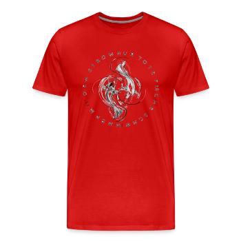 Fisch - Männer Premium Bio T-Shirt - Rot - Vorne - Damien (186cm)