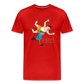 Fifi Brindacier Fifi Est Forte - T-shirt bio Premium Homme - rouge - Devant - Damien (186cm)
