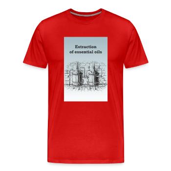 Extraktion von ätherischen Ölen - Männer Premium Bio T-Shirt - Rot - Vorne - Damien (186cm)