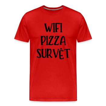 wifi pizza survêt - T-shirt bio Premium Homme - rouge - Devant - Damien (186cm)