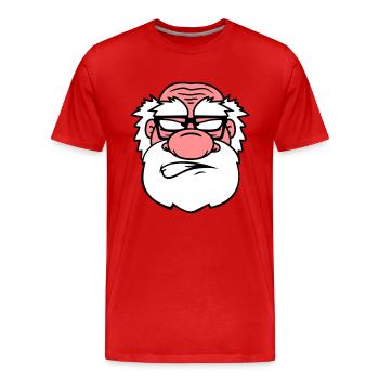 face head evil annoyed wuetend sour Schlec - Men's Premium Organic T-Shirt - red - Front - Damien (186cm)