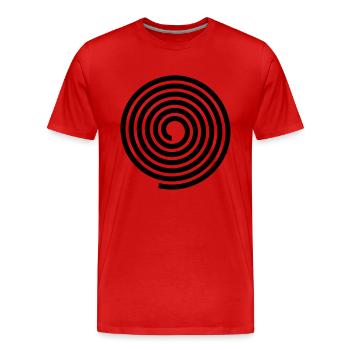 Modèle de vecteur de modèle de spirales - T-shirt bio Premium Homme - rouge - Devant - Damien (186cm)