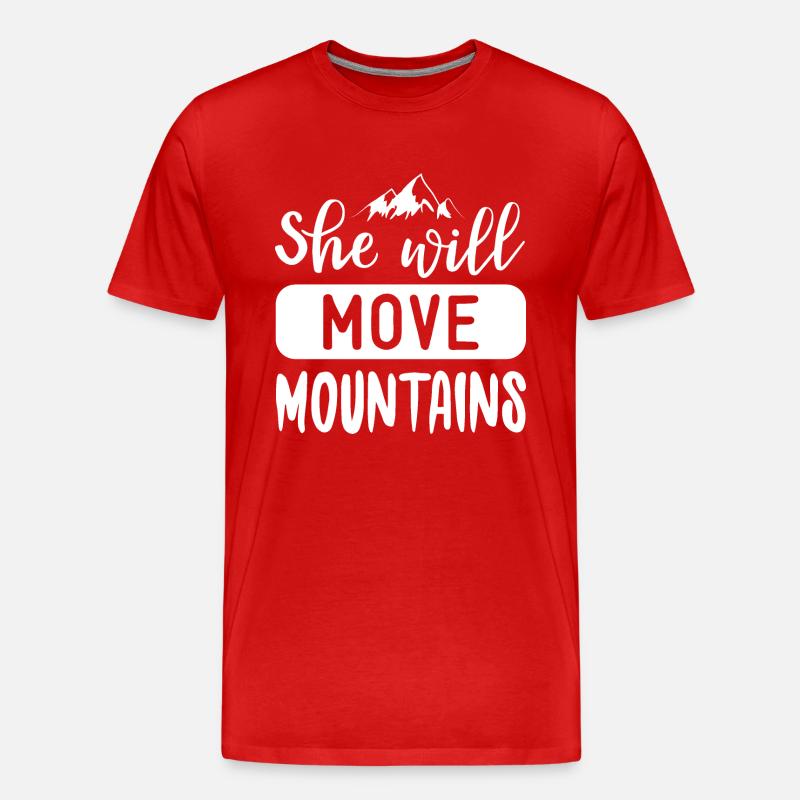 Sie wird Berge versetzen. - Männer Premium Bio T-Shirt - Rot