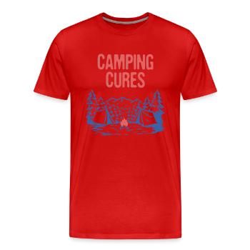 Camping Cures Vacation Camper Trip Camp Summer - Men's Premium Organic T-Shirt - red - Front - Damien (186cm)