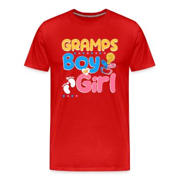 Gramps rose ou bleu t’aime le meilleur grand-père de tous les temps - T-shirt bio Premium Homme - rouge - Devant - Damien (186cm)