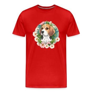 Beagle Hundehalter - Männer Premium Bio T-Shirt - Rot - Vorne - Damien (186cm)