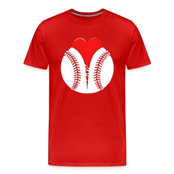 Baseball I love - Men's Premium Organic T-Shirt - red - Front - Damien (186cm)