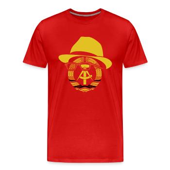 Armoiries de Honecker GDR, Est, cadeau Ossi - T-shirt bio Premium Homme - rouge - Devant - Damien (186cm)