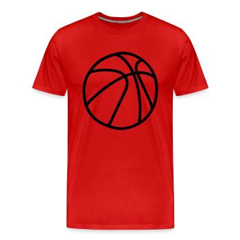 Ballon de basket - T-shirt bio Premium Homme - rouge - Devant - Damien (186cm)