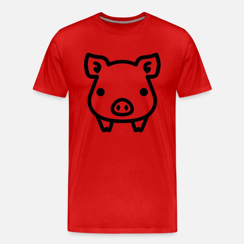 Schwein - Männer Premium Bio T-Shirt - Rot