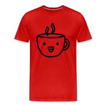 Kaffeebecher - Männer Premium Bio T-Shirt - Rot - Vorne - Damien (186cm)