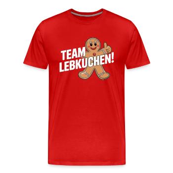 Team Lebkuchen! - Männer Premium Bio T-Shirt - Rot - Vorne - Damien (186cm)