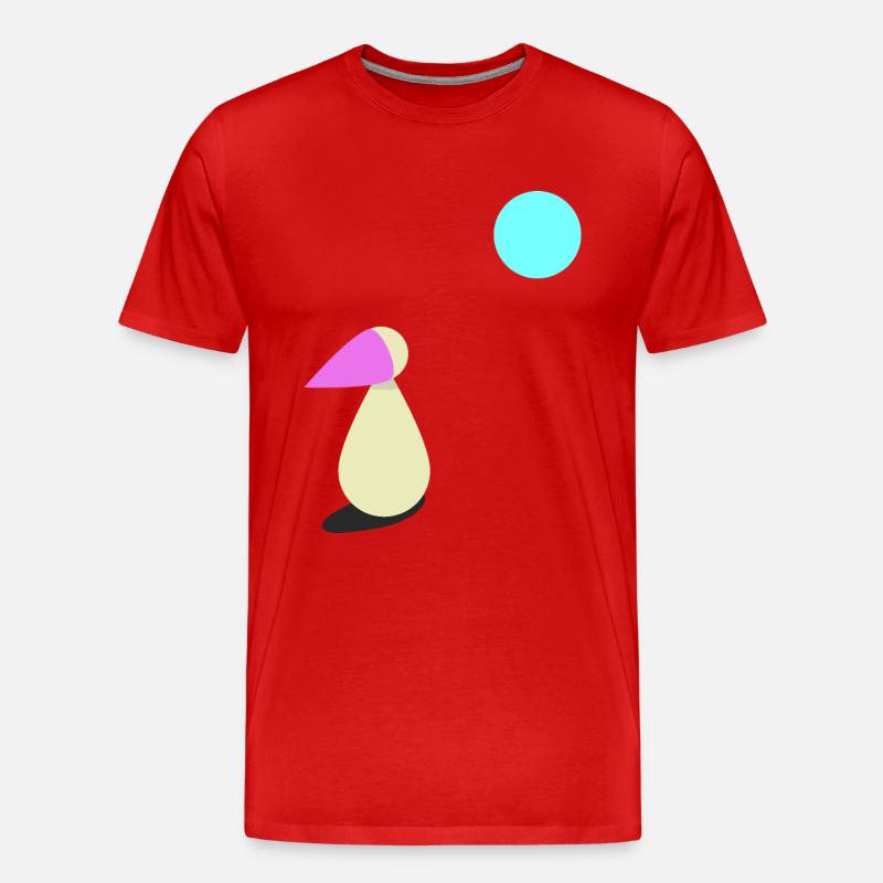 Sehnsucht Mondschein Geschenk - Männer Premium Bio T-Shirt - Rot