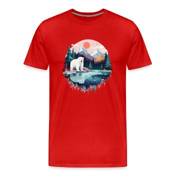 ours polaire faune faune nature nature - T-shirt bio Premium Homme - rouge - Devant - Damien (186cm)