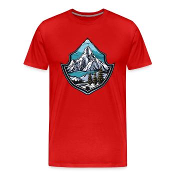 Montagnes de Berge en plein air - T-shirt bio Premium Homme - rouge - Devant - Damien (186cm)