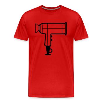 Hair dryer - Men's Premium Organic T-Shirt - red - Front - Damien (186cm)