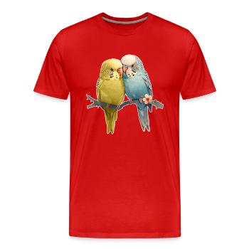 Budgies - Men's Premium Organic T-Shirt - red - Front - Damien (186cm)