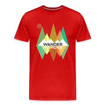 Wandern Wandern - Männer Premium Bio T-Shirt - Rot - Vorne - Damien (186cm)