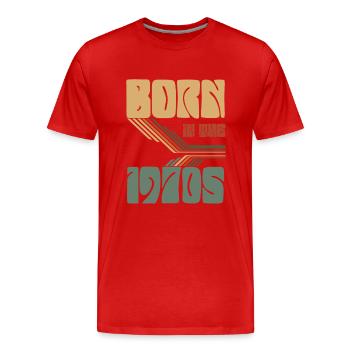 70er Jahre Geboren in den 1970er Jahren - Männer Premium Bio T-Shirt - Rot - Vorne - Damien (186cm)