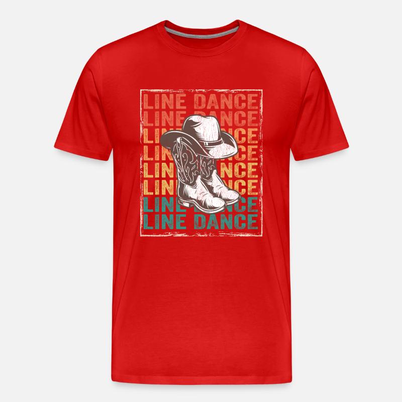 Line Dancing - Line Dance - Männer Premium Bio T-Shirt - Rot