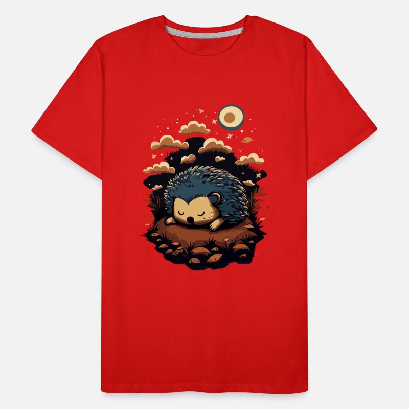 Süßer Igel schläft Männer Premium Bio T-Shirt