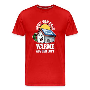 Öko Haus Sprit vom Dach Wärme aus der Luft - Männer Premium Bio T-Shirt - Rot - Vorne - Damien (186cm)