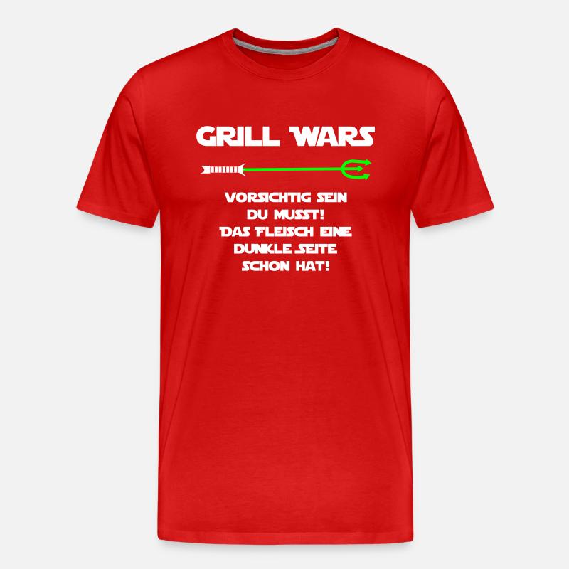 Grill Wars - Männer Premium Bio T-Shirt - Rot