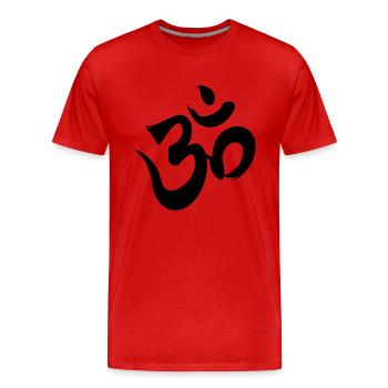 Om Aum Symbol - T-shirt bio Premium Homme - rouge - Devant - Damien (186cm)