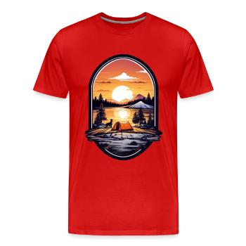 Camping Zeit - Männer Premium Bio T-Shirt - Rot - Vorne - Damien (186cm)