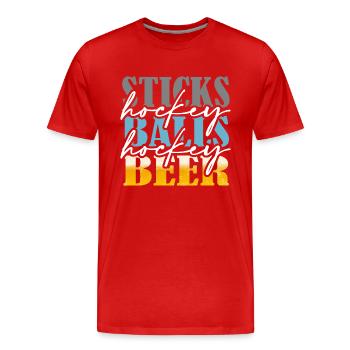 Field hockey hockey players "hockey-balls" hockey team - Men's Premium Organic T-Shirt - red - Front - Damien (186cm)