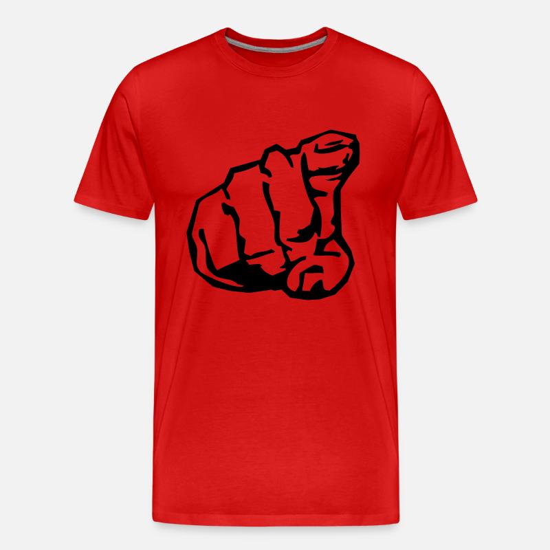 pointing_finger - Männer Premium Bio T-Shirt - Rot