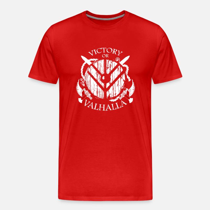 Wikinger oder Valhalla - Männer Premium Bio T-Shirt - Rot