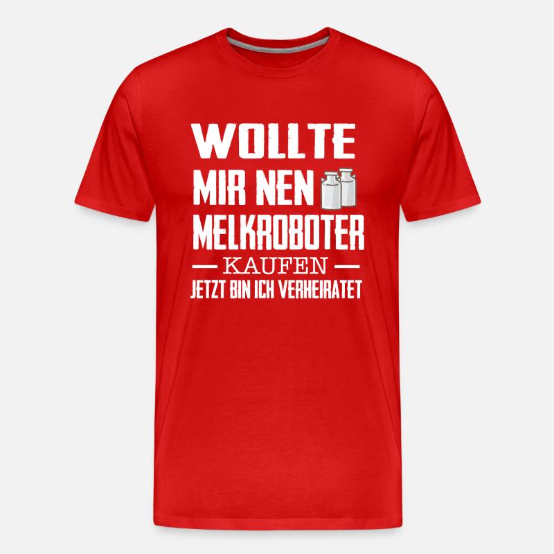 Melkroboter - Männer Premium Bio T-Shirt - Rot