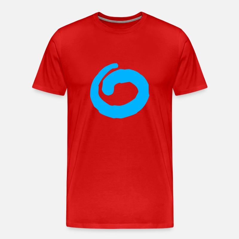 Stylischer Kreis (Blau) - Männer Premium Bio T-Shirt - Rot