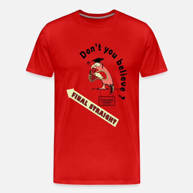 Der letzte gerade Schulpapagei - Männer Premium Bio T-Shirt - Rot