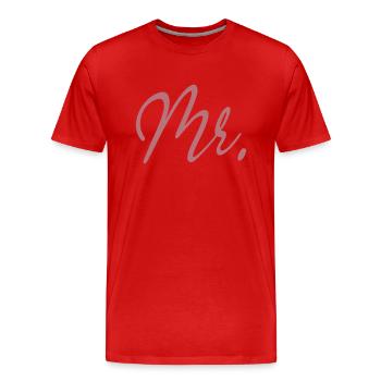 M. Matching Couple Fiançailles Mariage Lune de miel - T-shirt bio Premium Homme - rouge - Devant - Damien (186cm)
