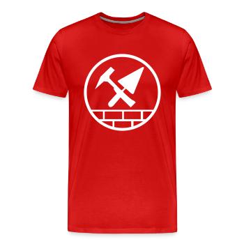 murs maître maçon Maurer artisans de mur en béton - T-shirt bio Premium Homme - rouge - Devant - Damien (186cm)