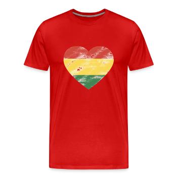 Rasta Coeur - T-shirt bio Premium Homme - rouge - Devant - Damien (186cm)