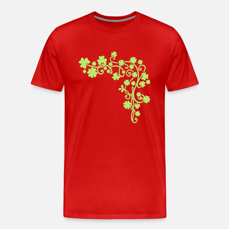 Kleeblatt - Männer Premium Bio T-Shirt - Rot