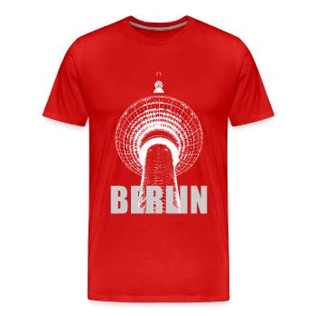 Berliner Fernsehturm - Männer Premium Bio T-Shirt - Rot - Vorne - Damien (186cm)