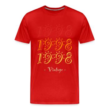 Jahrgang 1998 - Männer Premium Bio T-Shirt - Rot - Vorne - Damien (186cm)