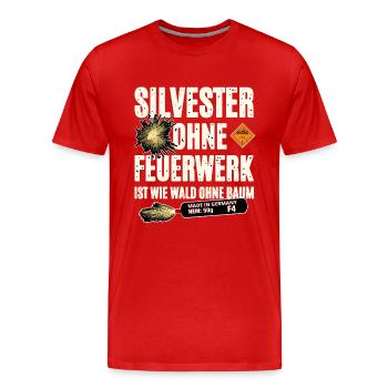 Pyro ohne Feuerwerk - Männer Premium Bio T-Shirt - Rot - Vorne - Damien (186cm)