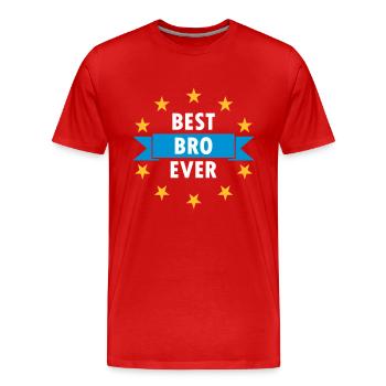 Best bro ever (Banner, Sterne) - Männer Premium Bio T-Shirt - Rot - Vorne - Damien (186cm)